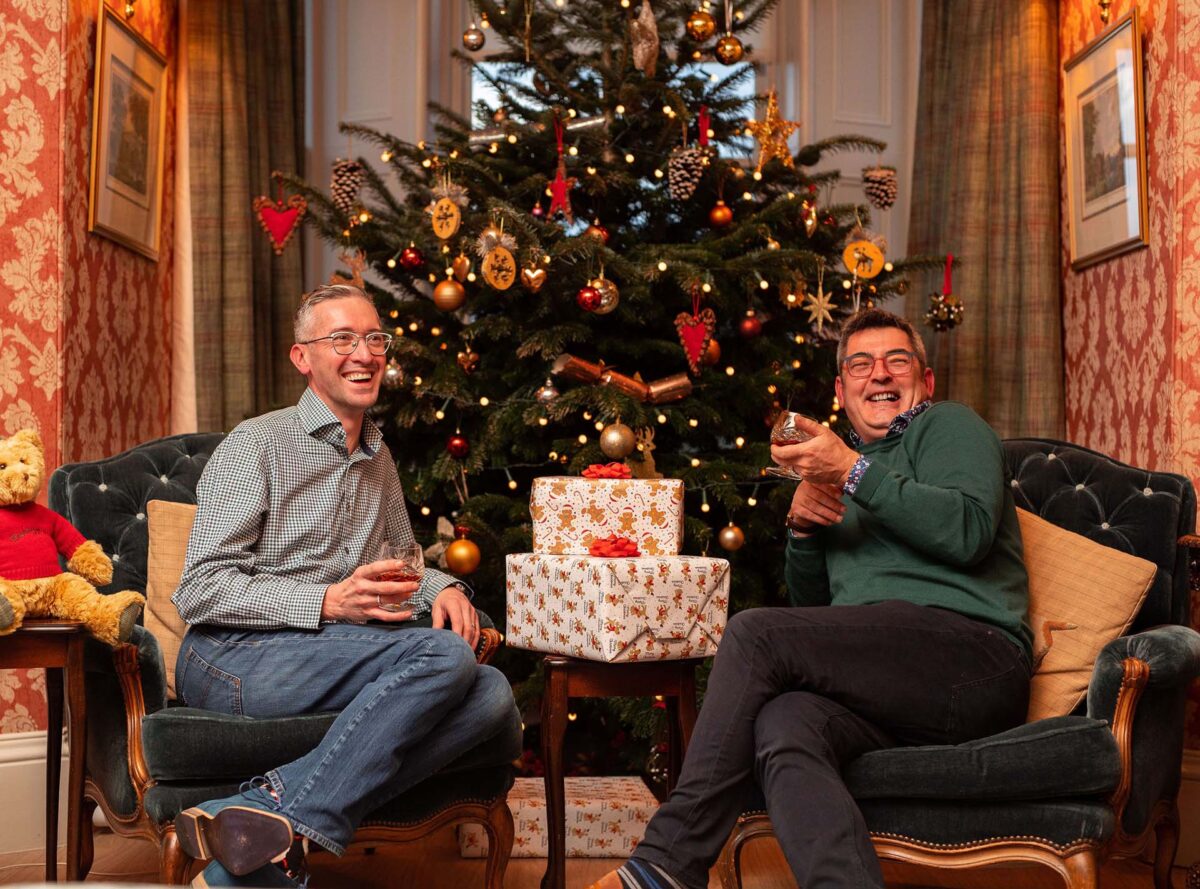 Gathering around the tree at Christmas
