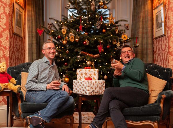 Gathering around the tree at Christmas
